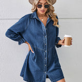 Vera™ | Jeans obleka s gumbi