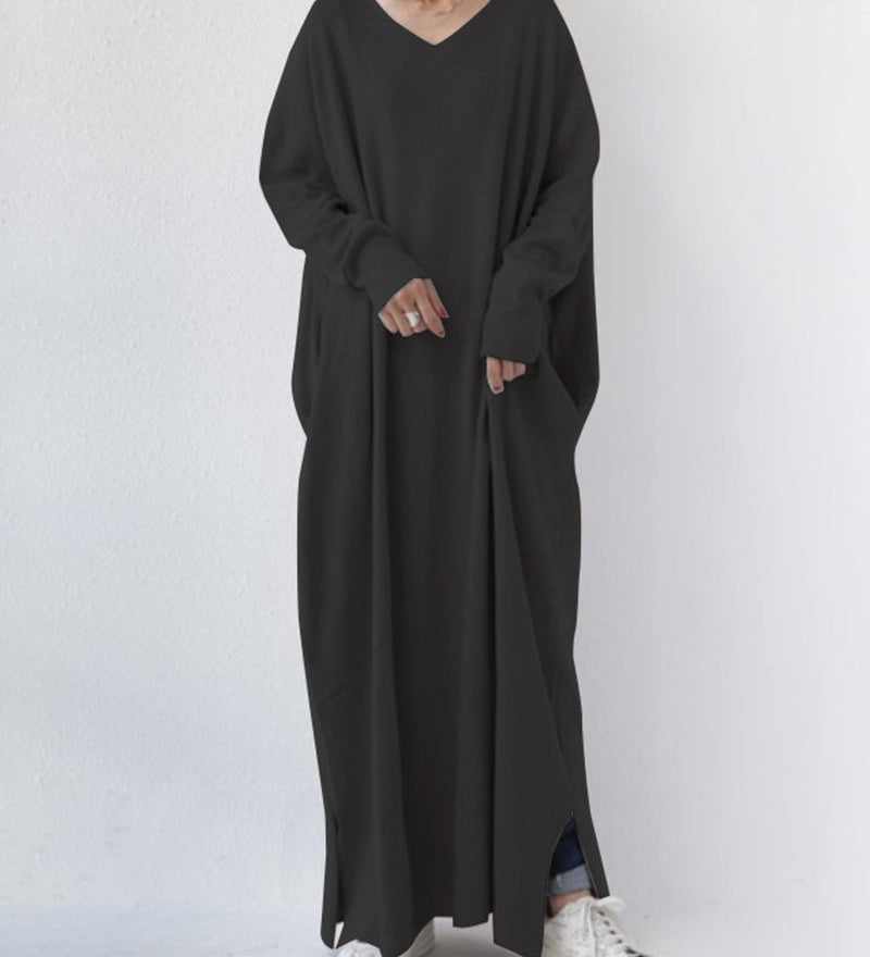 Serenya™ - Modna obleka z dolgimi rokavi in V-izrezom