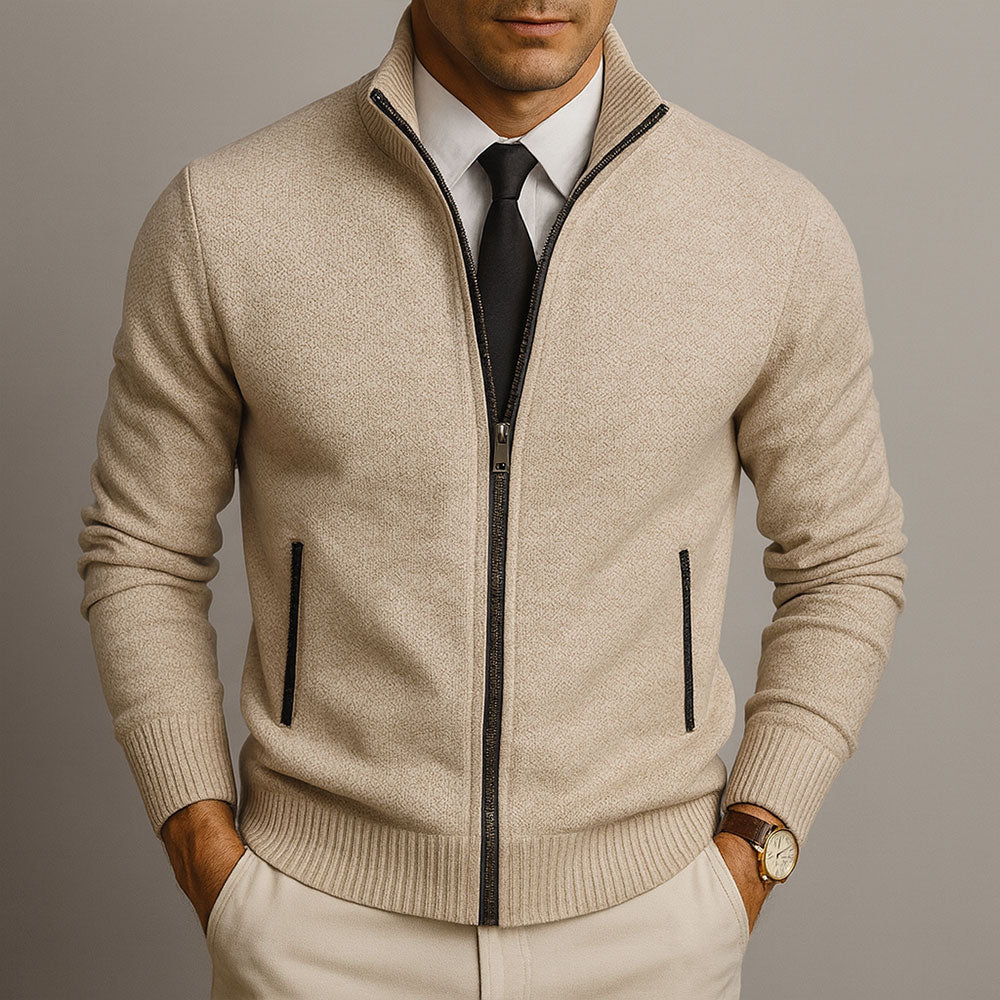 Jake – Kardigan z zipom iz merino volne