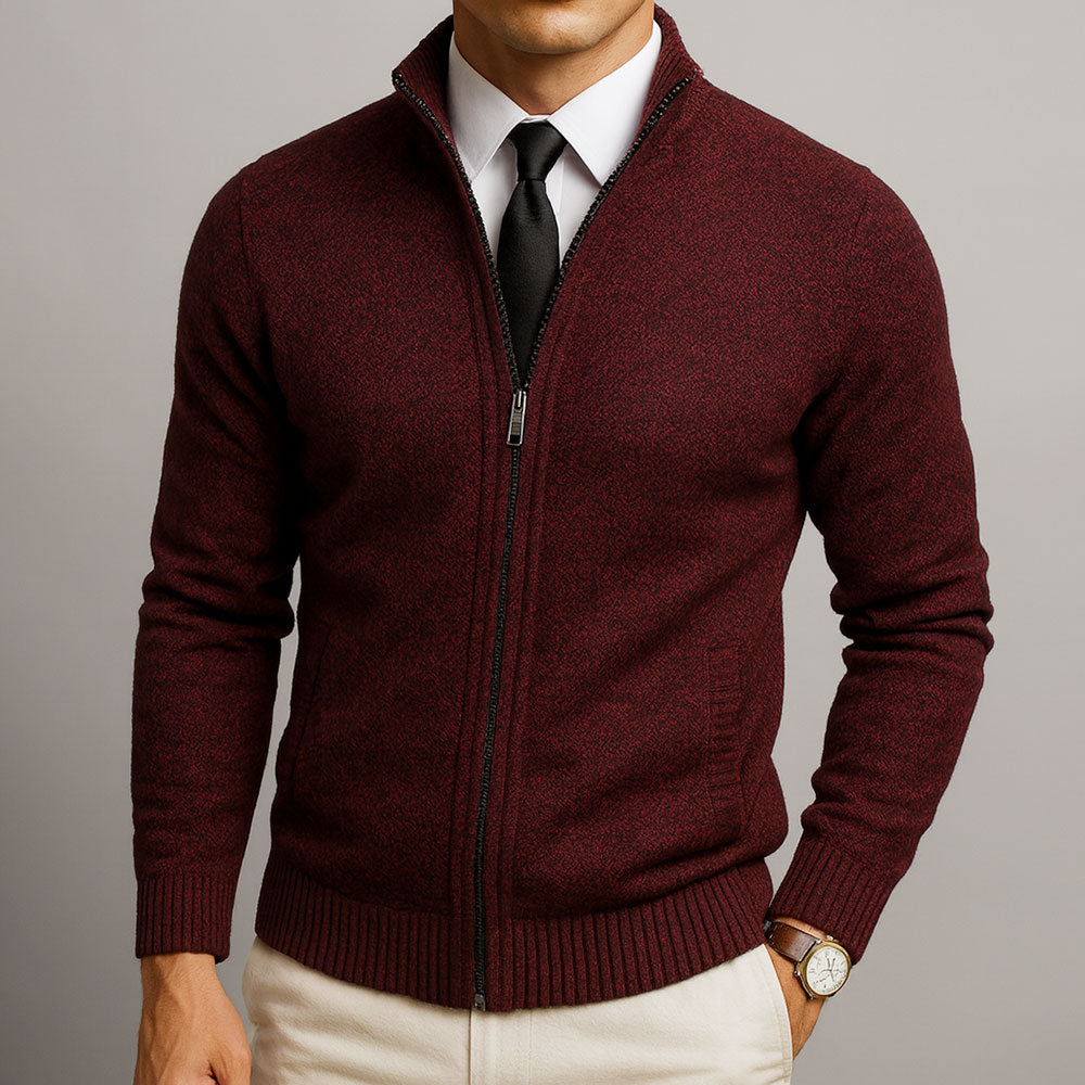Jake – Kardigan z zipom iz merino volne