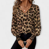 Stilizirana bluza z leopardjim vzorcem