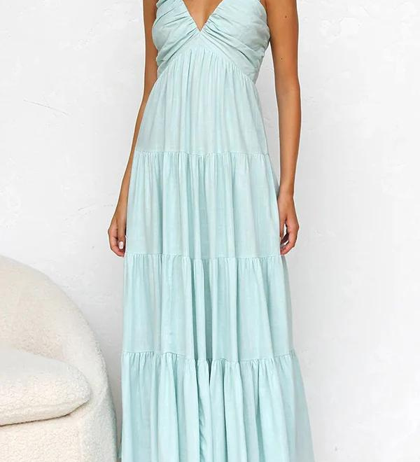 Janine™ | Elegantna obleka z V-izrezom