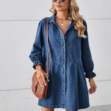Vera™ | Jeans obleka s gumbi