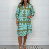 Elleke™ | Elegantna pisana obleka