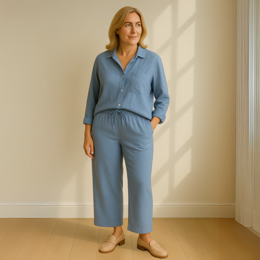 Yvonne™ | 2-delni set - Bluza in široke hlače