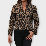 Ležerna bluza z leopardjim vzorcem