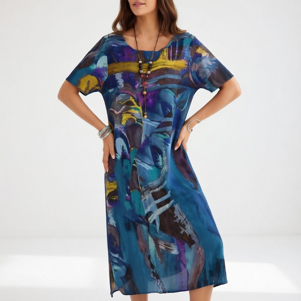 Keria™ - Umetniško in Pretanjeno Elegantno Maxi Obleko