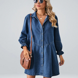 Vera™ | Jeans obleka s gumbi