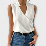 Mehak poletni top z V-izrezom