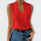 Mehak poletni top z V-izrezom