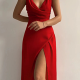 Marie™ | Elegantna obleka z visokim razporkom