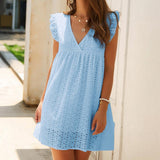 Elspeth™ – Poletna obleka z žepi, čipko in vgrajenimi kratkimi hlačami