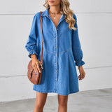Vera™ | Jeans obleka s gumbi