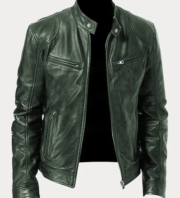 Viktor – Casual Usnjena Jakna Klasičen Design