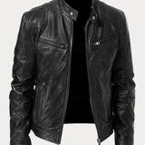 Viktor – Casual Usnjena Jakna Klasičen Design