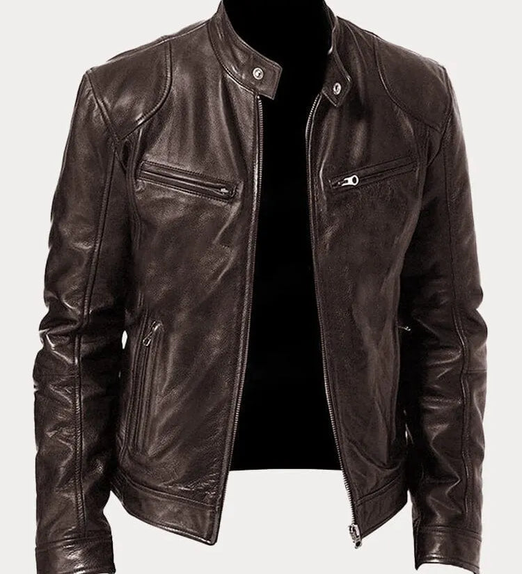 Viktor – Casual Usnjena Jakna Klasičen Design