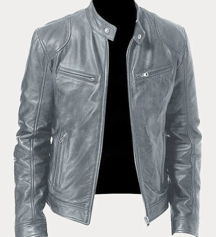 Viktor – Casual Usnjena Jakna Klasičen Design