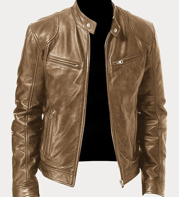 Viktor – Casual Usnjena Jakna Klasičen Design