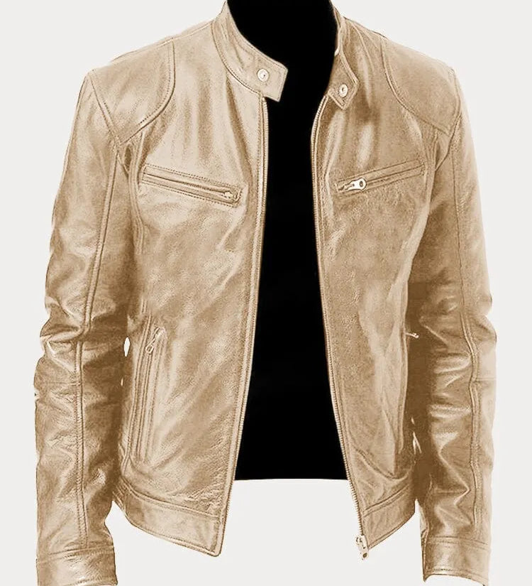 Viktor – Casual Usnjena Jakna Klasičen Design