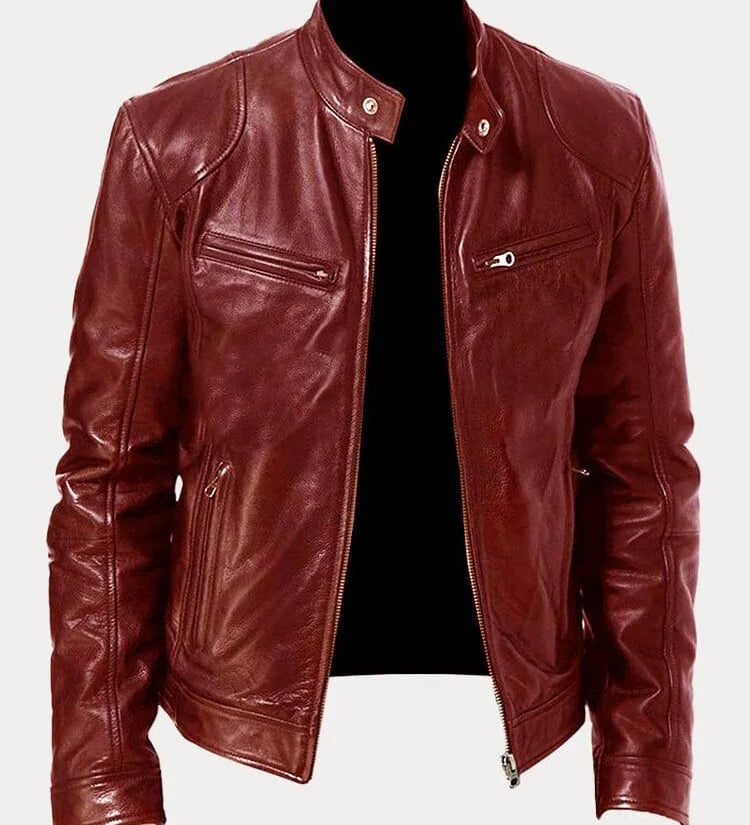 Viktor – Casual Usnjena Jakna Klasičen Design