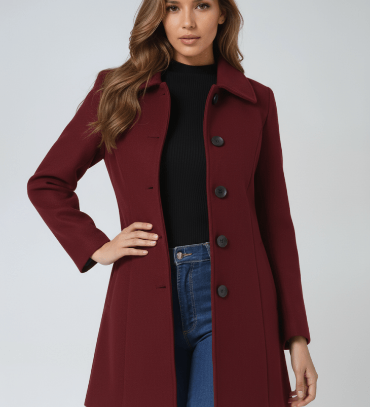 HELENA | DAMEN WINTERMANTEL MIT EINEM KNOPF