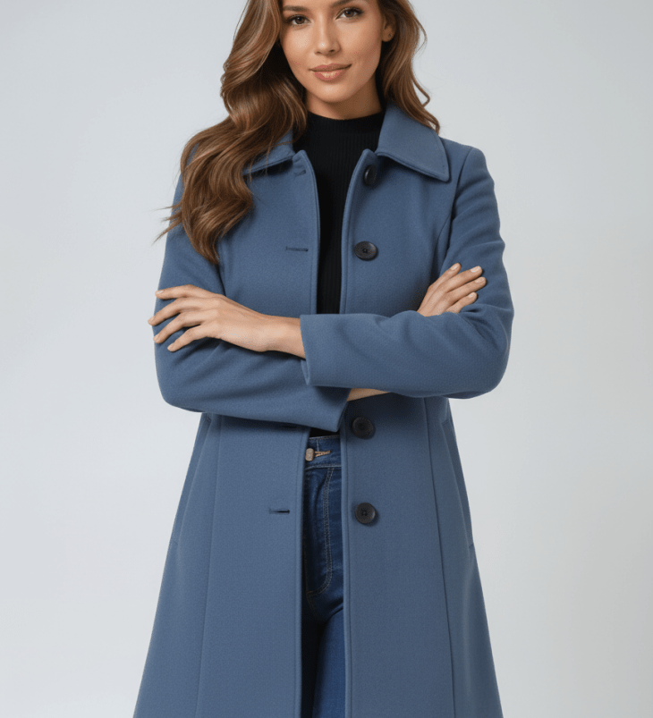 HELENA | DAMEN WINTERMANTEL MIT EINEM KNOPF