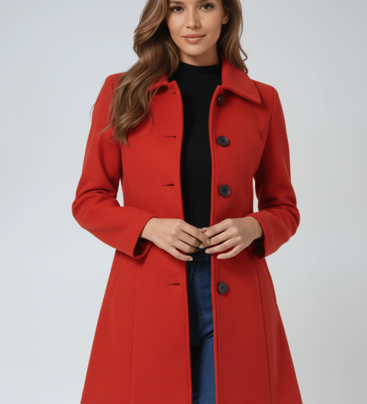 HELENA | DAMEN WINTERMANTEL MIT EINEM KNOPF