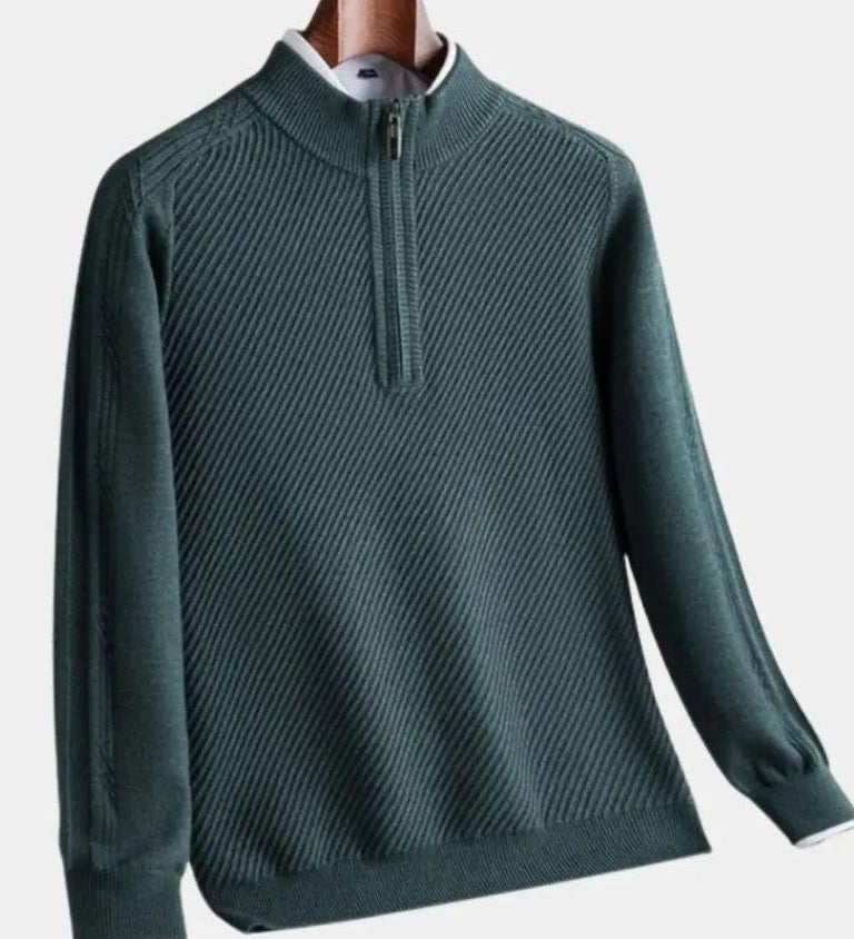 VILHELM™ | OSNOVNI PULOVER Z POLNIM ZIPOM