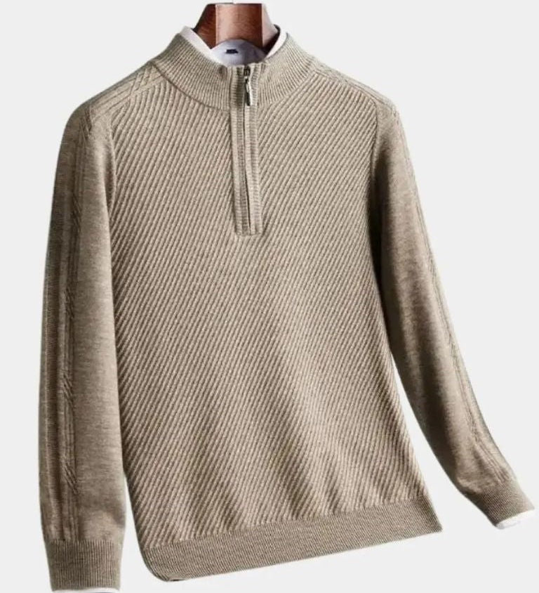 VILHELM™ | OSNOVNI PULOVER Z POLNIM ZIPOM