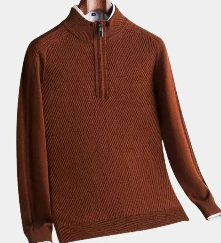 VILHELM™ | OSNOVNI PULOVER Z POLNIM ZIPOM