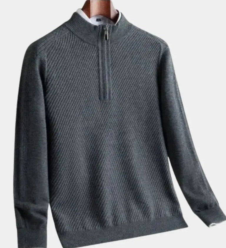 VILHELM™ | OSNOVNI PULOVER Z POLNIM ZIPOM