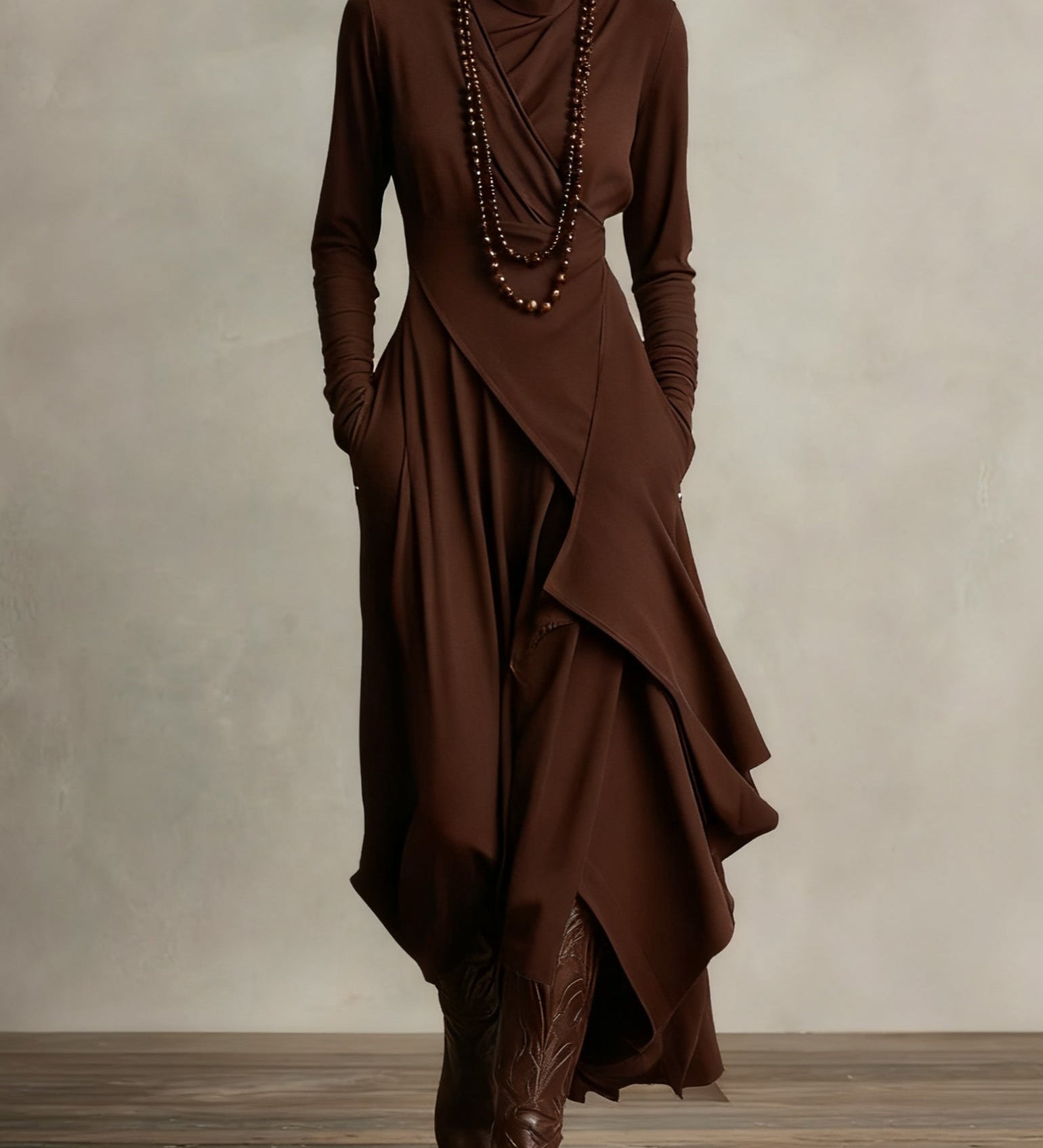 GIORGIA /   PLISSIERTES MAXIKLEID IN VIOLETT