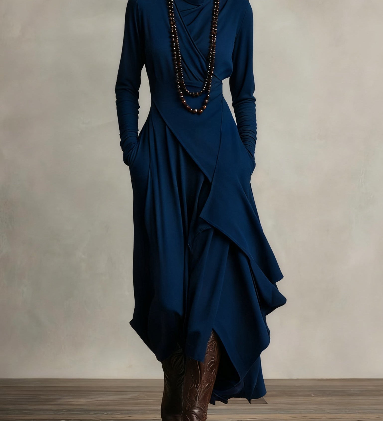 GIORGIA /   PLISSIERTES MAXIKLEID IN VIOLETT