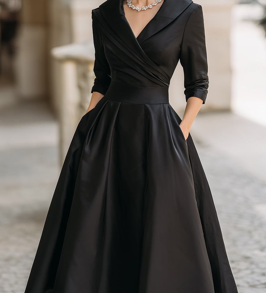 Lea™ - Elegantna midi obleka z diskretnim sijajem