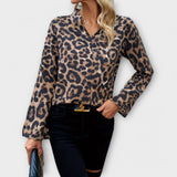 Ležerna bluza z leopardjim vzorcem